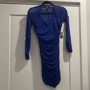 Beautiful blue sheer cocktail dress , size med.  brand new